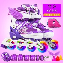 Full set of skates for children 3-4-5-6-10-year-old beginner adjustable inline roller skates Mens and womens roller skates