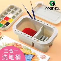 Marley card washing barrel pen washing cylinder with palette oil painting pen holder painting palette washing pen cylinder gouache color palette gouache paint set Art special Pen Holder
