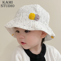 Baby Hat Spring and Summer Pure Cotton Fisherman Hat Baby and Toddler Little Newborn Cute Chad Hat Double-sided Sun Cap