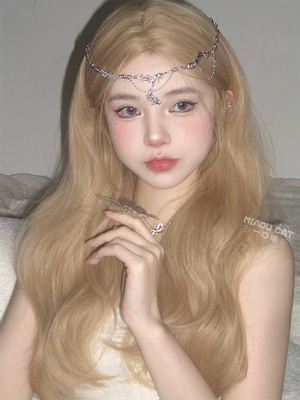 taobao agent A bite of meow wigs female daily celebrities, long curly curly lolita sweet, cute, natural realistic jk full set