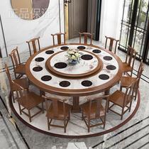 * Hotel Electric Dining Table And Chairs Action Combinations 18 People Real Wood Table Will Big Bag New Mid Round Type Self Turntable Hot Pot