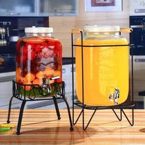 Cold drink cold water jug with faucet Buffet juice bucket Glass beverage can Cold water jug Household non-heat-resistant large capacity