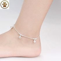 Japan and South Korea sterling silver cold Bell personality jewelry cute antique ankle anklet new foot silver chain fashion ins