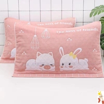 Pillow towel Pure cotton pair of European cotton household single cover towel Double gauze Nordic non-slip does not fall off