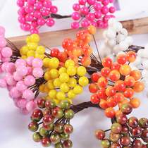 Mori simulation double head 8mm foam berry red fruit diy handmade wreath material diy jewelry hairpin accessories