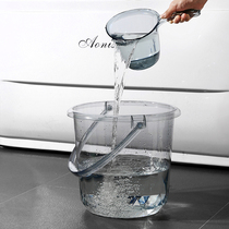 Bucket Washbasin Water Spoon 3 Pieces Transparent Thickening of Increased Domestic Water Storage Bucket Laundry Basin Portable Student Dormitory
