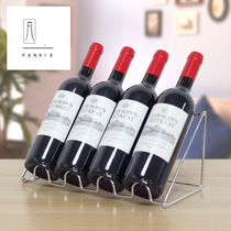 Red wine rack wine display wine bracket wine cabinet bar wine bottle ornaments iron creative European living room home