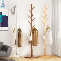 Solid wood cloakhat rack floor sleeping room living-room hanging clothes rack Home Single-pole upright room Easy hanging bag rack