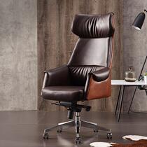 Light luxury comfortable luxury Boss chair cowhide high-end office chair anchor chair business computer chair high-end brand