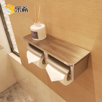 Punch-free tissue rack toilet toilet waterproof 304 stainless steel Double Roll Machine storage rack tissue box