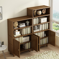 Simple modern and simple solid wood bookshelf floor student bookcase multi-layer table storage rack combination childrens shelf