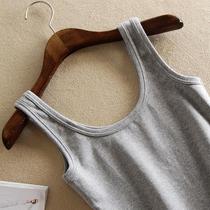 Autumn and winter thickened cotton polished vest female inner wear U-shaped sling with elastic size back base shirt