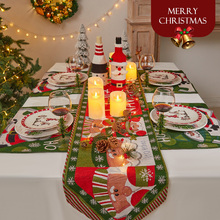Новые рождественские декоративные принадлежности трикотажная ткань настольные флаги креативный стол Санта Клаус украшенная рождественская елка скатерть