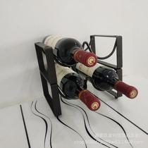 Red wine shelf Home Decorative Double Row Wine Creative Pendulum parlor Wine Glass Shelf Eu Style Iron Art Wine Rack 5504