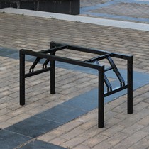 Thickened folding table legs with spring bracket Wrought iron table legs Table frame Training table legs shelf Training bench iron legs