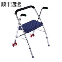 The cart for the elderly can be pushed and can be seated to assist in traveling. Hand-held walking. The elderly anti-fall protection assistance