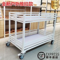 Clothing promotion platform Push stall cart foldable Supermarket float Stall shelf Special car Outdoor mobile