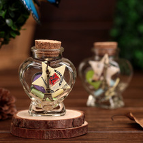 Creative little peach heart wishing bottle iron tower glass bottle student birthday gift star glass bottle children drifting bottle