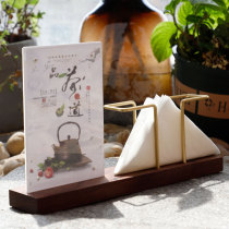 Customized logo tissue box commercial acrylic brand hotel restaurant high-end dining table vertical paper napkin holder