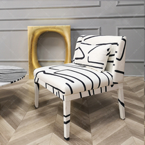 Dibeth modern designer art hand-painted graffiti black and white ink pattern leisure chair living room sofa chair