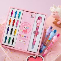 Shake sound with the same bubble pen roller seal multi-function crayon Childrens safety kindergarten magic blow gift box set