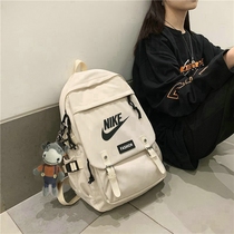 Nike backpack new student junior high school high school student womens book bag Korean version of large-capacity computer backpack mens travel bag