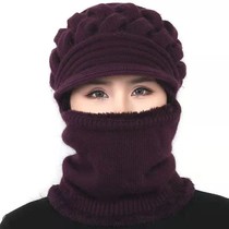 Mother hat female winter warm knitted wool hat old lady grandmother hat autumn and winter conjoined middle-aged and elderly hat