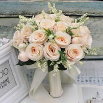 Ins wind champagne bouquet bride wedding beautiful flower ball creative personality Korean forest wedding bouquet