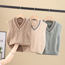 Childrens vest Spring and Autumn new boy Joker horse clip knitted outside Wear boy sweater baby girl vest