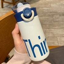 High value thermos cup female ins simple Japanese student Cup portable small straight drink stainless steel cup boys