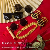 Bridegroom sunglasses to pick up pro props bridesmaids wedding photo mens wedding games stop doors to blame for the female mosaic