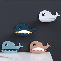 Whale styling punch-free soap rack bathroom drain soap box toilet soap rack wall-mounted rack