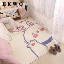 Upscale rug bedroom Teenage Girl Ins Wind Bed Side Blanket Room Children Room Cute Cartoon Living-room Mat Floor Mat