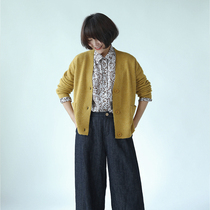 112-Original Womens Wool Alpaca Knitted Sweater Jacket Cardigan Soft Loose Loose Short Autumn New