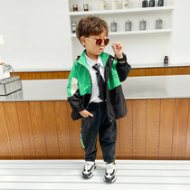  Boys spring and autumn jackets 2021 new jacket tops Korean autumn windbreaker casual net red boys handsome tide