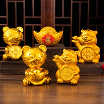 New Years Spring Festival decorations 2022 tiger years Zodiac deposit money pot for Chinese New Year Golden Yuan Baobao savings pot living room fortune and fortune delivery