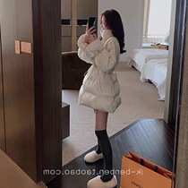 Winter coat woman 2022 new Korean edition loosely tied cotton clothing medium and long tide thickening cotton clothing