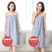 Summer guests thin sweat steam bath skirt chest guest wrap skirt Bathrobe Cotton plus size bandeau pajamas half body beauty salon