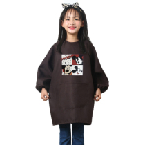Great Boy Drawing Clothing Hood Coat Long Sleeve Waterproof Children Girl Child Practice Fur Pen Character Bib Long Style Apron Breathable