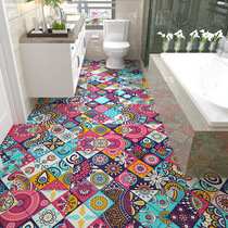Self-adhesive floor tiles stickers ins Net red floor stickers toilet bathroom kitchen floor renovation waterproof non-slip tile