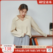 Single bundle large size sweater women autumn and winter 2021 new apple shape V collar meat slim shoulder shirt