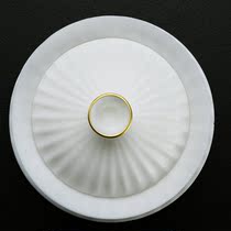 DECLEOR white porcelain three-cai cover bowl High-end single Dehua ceramic non-hot hand-made lamb fat jade tea bowl recommended