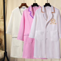 Skin management embroidery beauty industry women white coats thin short-sleeved beauty salon private custom-made work clothes women