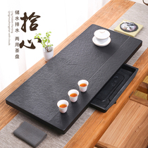Whole piece Ugin stone tea tray natural stone stone tea tray drawer type water storage simple home kung fu tea set tray