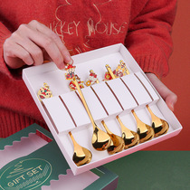 Year of the Tiger New Year stainless steel spoon New Year dessert spoon Fork coffee spoon cute with accessories spoon with hand gift