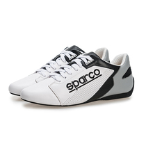 White shoes leather SPARCO racing summer car low-top leisure sports riding Cardin driving single shoes men and women