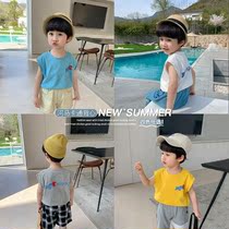 Boys horse clip vest wear thin childrens sleeveless jacket foreign baby Summer T-shirt childrens summer clothes tide