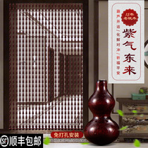 Full peach wood gourd bead curtain to resolve door-to-door partition porch living room toilet block no punching household door curtain