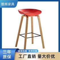 Nordic dining table and chairs modern casual bar chair home plastic high stool simple back chair European front desk bar chair