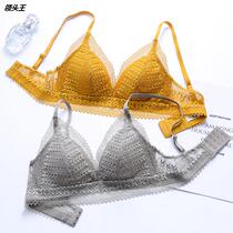 Underwear womens thin no steel ring thin cup sexy lace bra top support comfortable pure desire sweet triangle cup French custom